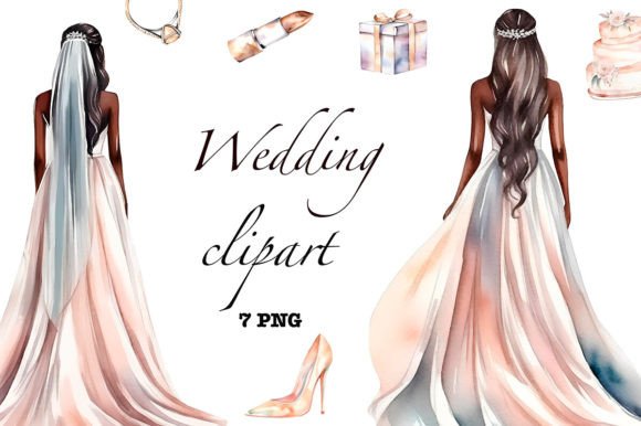 Elevate Your Designs with This Wedding Clipart, Bride Clipart, PNG