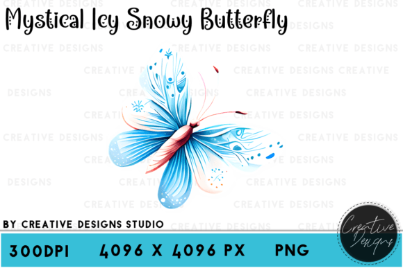 Icy Watercolor Snow Butterfly: A Touch of Frosty Elegance