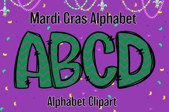 Mardi Gras Alphabet Doodle Sublimation3: A Festive Design Toolkit