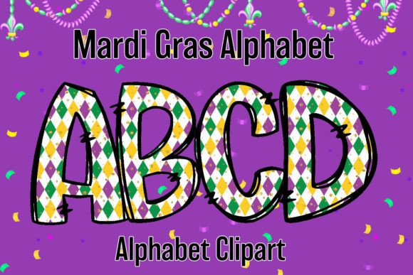 Mardi Gras Carnival Alphabet Doodle 4: A Festive Typeface for Bold Design