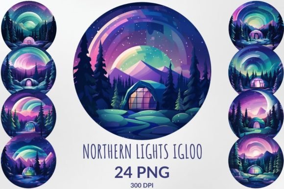 Northern Lights Igloo Sublimation Bundle: Digital Magic