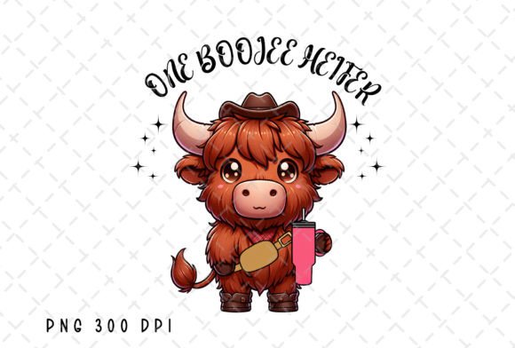 One Boujee Heifer Highland Cow PNG: A Bold Design Asset