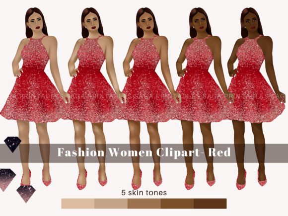 Styling Your Designs with Red Fashion Girl Clipart