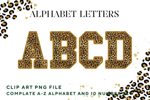Unleash Your Brand's Wild Side with Leopard Alphabet Varsity Sport Letters 4