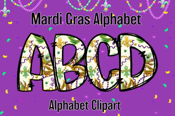 Unleashing Mardi Gras Energy with the Alphabet Doodle Sublimation7